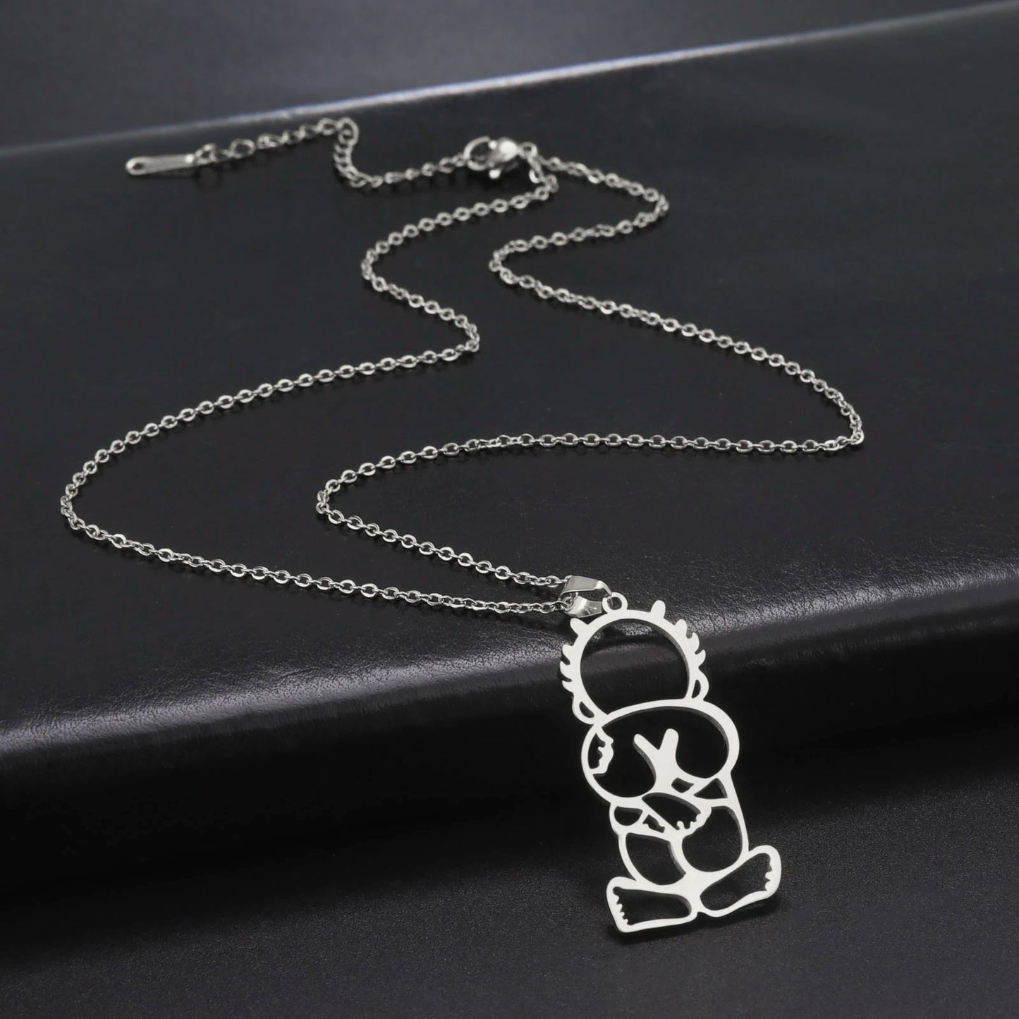 Stainless Steel Handala Hanzala Pendant Necklace