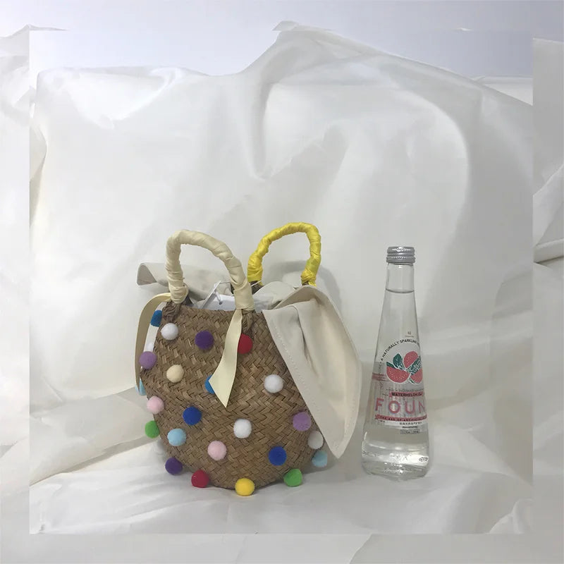Handmade Diamond Woven Bucket Bag