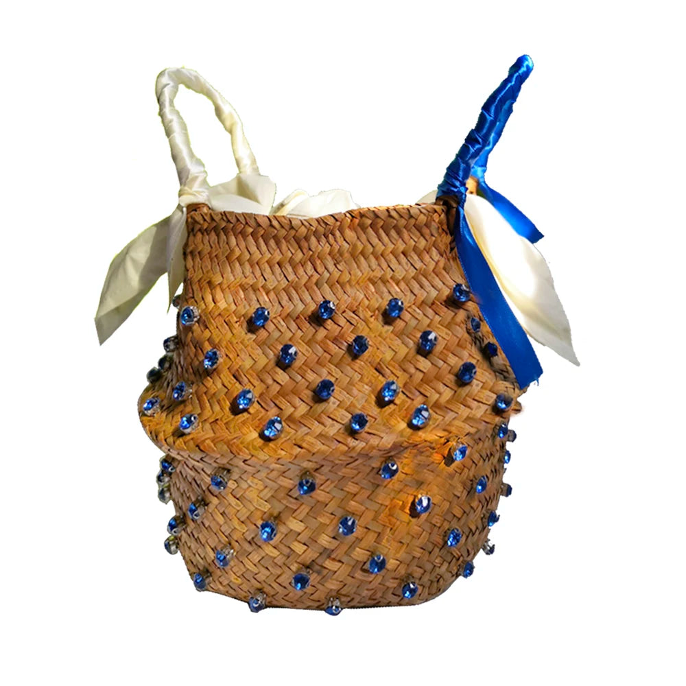 Handmade Diamond Woven Bucket Bag